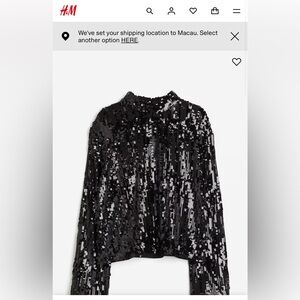 H&M Black Sequin Top